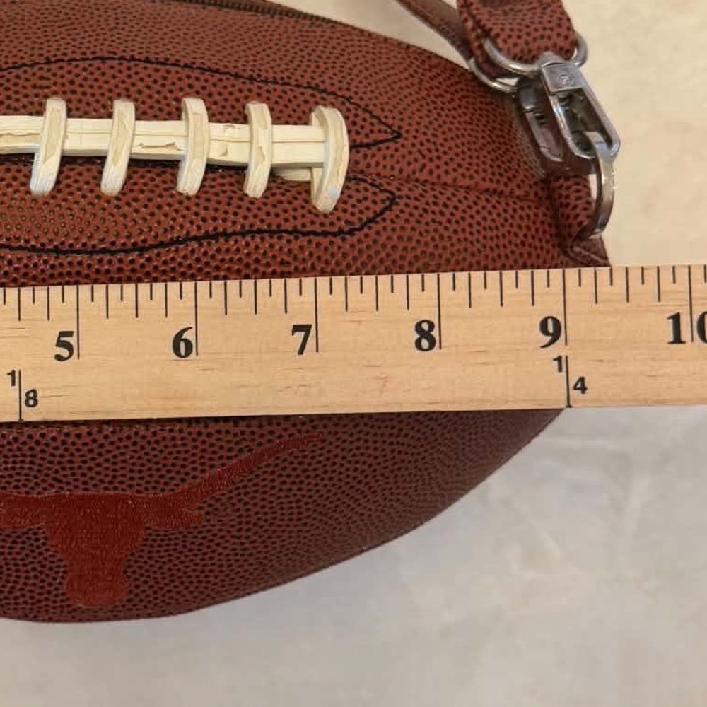 Texas Longhorns Football Shaped Crossbody Bag Burnt Orange Novelty Purse - Picture 5 of 5